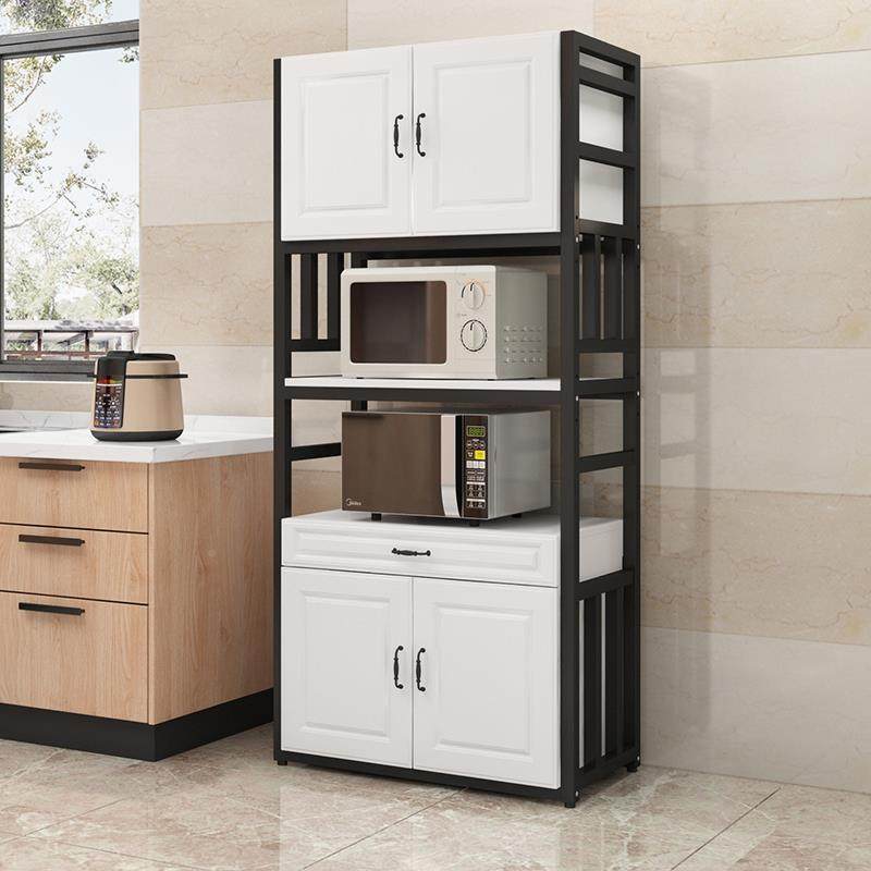 A9L厨房CBE储物柜落多层微功波炉地架子多能家柜用带门碗盘收纳柜