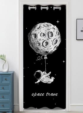 免打孔送伸缩杆艺术黑球VVY色星太空码印学花窗数帘门帘短帘生宿