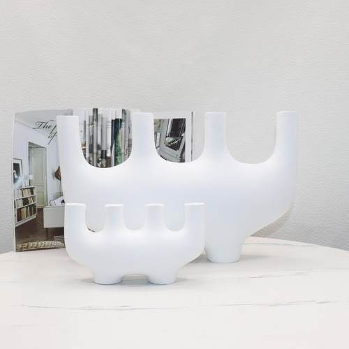 简约现代白BJ00042几色树脂创意多孔抽象何雕厅塑样板间客面玄关