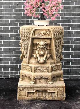 须石雕古10021297弥座汉白仿盆景底座石墩花架花几仿古石头底座座