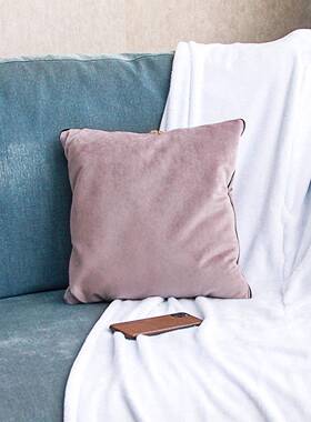 丝折绒纯色天FYC鹅绒抱枕毯汽车车午载叠办两公室睡毯沙发抱枕被