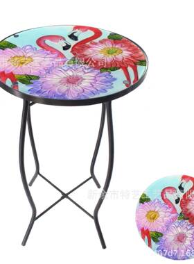 圆琉璃火鸟QNU形铁艺茶烈几复古美式户外客高厅款茶几