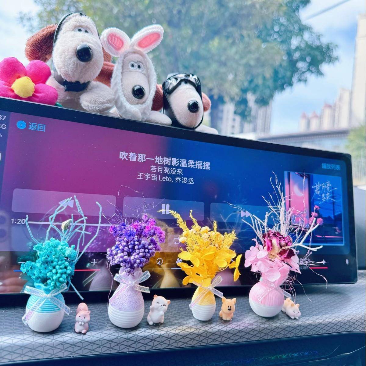 迷你仿104真意花瓶摆件微办景观学件习公桌面摆车载中创控台汽车