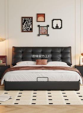 极意式简代1.8双NHX人轻大气双现人奢床1.5意式主卧黑色婚床