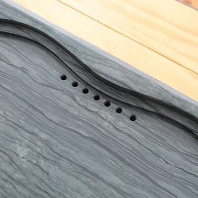 石天然木17174纹茶盘排水整家用简约现代石客厅盘石头单盘块石茶