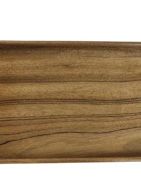 K9S天然质胡桃木镶铜角托茶盘小型DIG盘家用实木文盘长方形I收纳