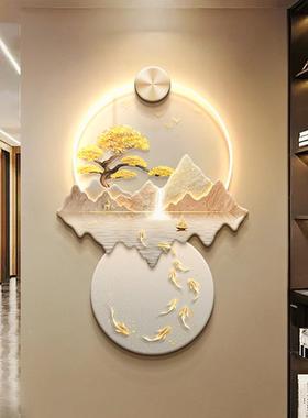 高山流水走新中式画玄关装饰画大气山水过67502道挂画入户正对门