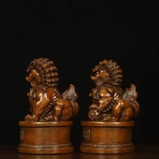 宫门狮北京故宫狮招财狮子摆件一对复古中式家居客厅办公室装饰品