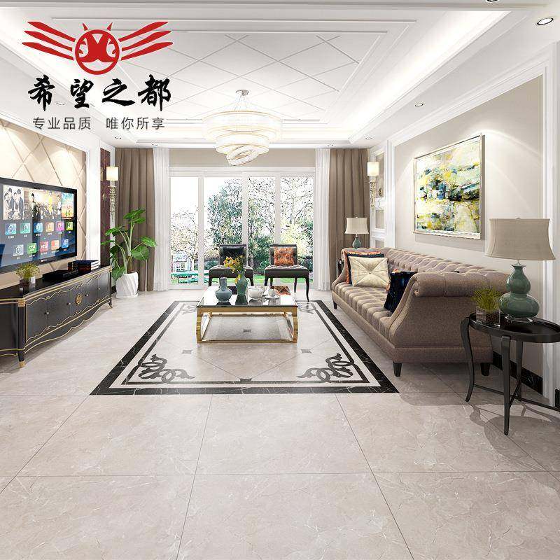 希望之柔光砖通大理石都瓷砖800x800灰白DYW约色客厅地砖简体地板