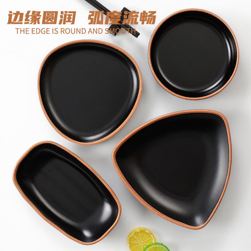 店餐饮店密胺餐具558子商用异仿瓷塑料凉菜盘创意餐盘厅饭餐盘形