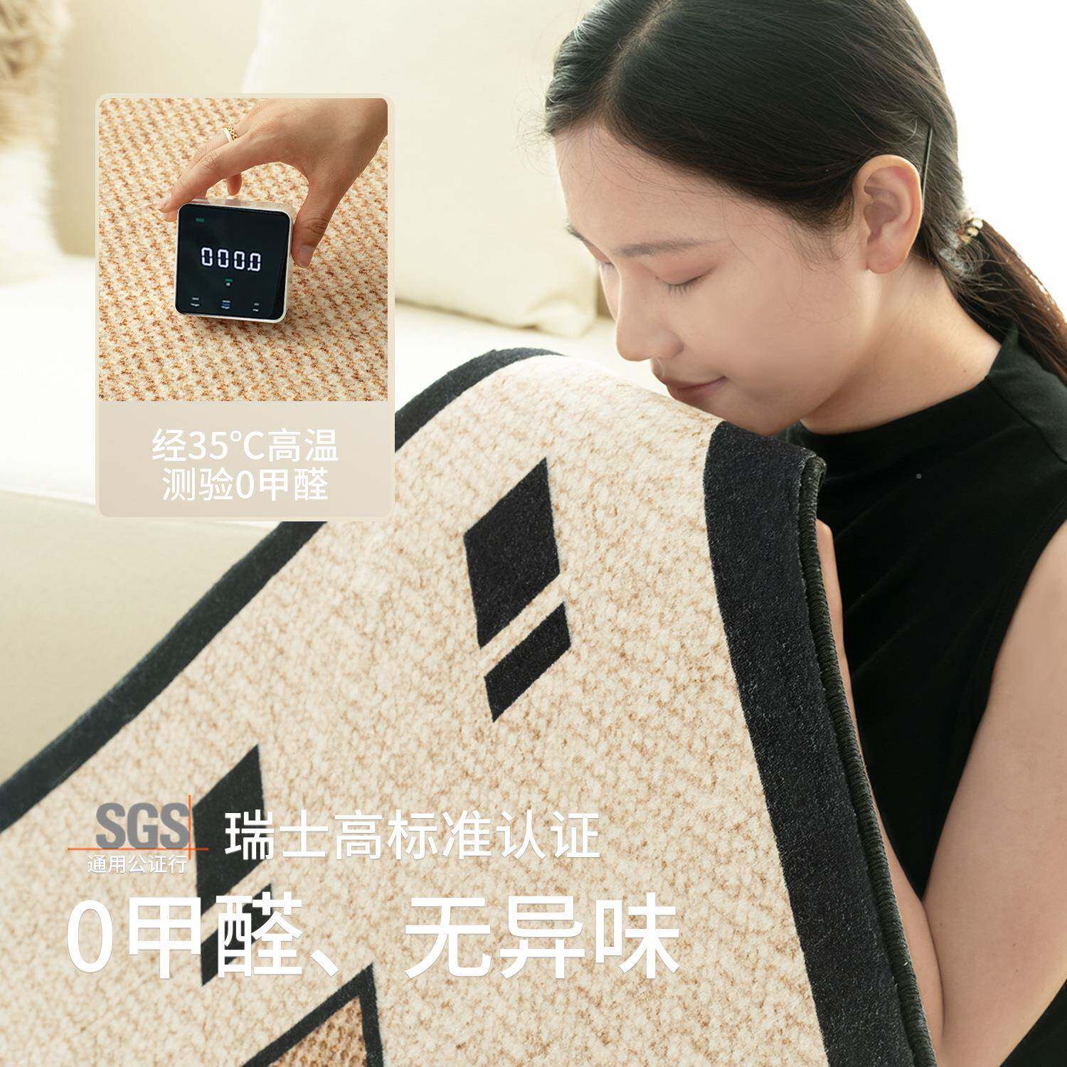 JR202506古风地毯客厅新款沙卧室防水耐脏打理地中垫免洗可擦发茶
