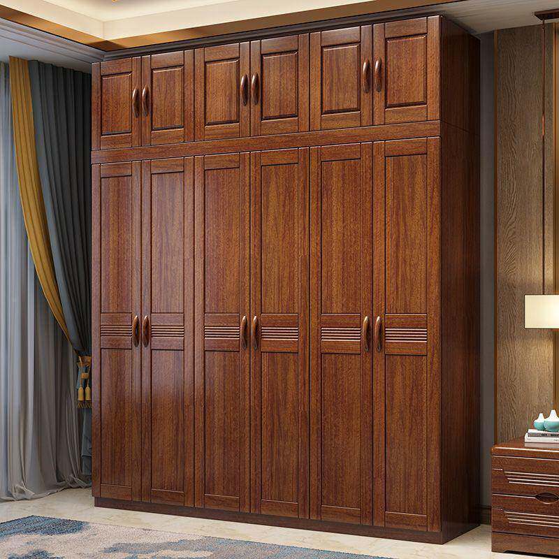 胡桃木实木柜中式三四五六门胡桃木衣大衣物大橱现代衣简约衣柜经