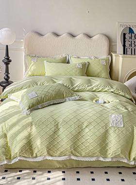 提款en36QASz双层纱花贴版布刺绣镂空花边四件套-新罗威系列柔软