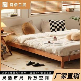 头余弦家具呼呼榻榻米YHUHC2床人樱桃木1.5米实木床无床式日复古