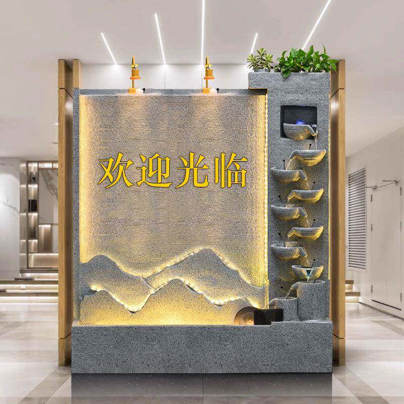 幕墙流水屏风景循环XWY水景鱼池假山喷泉布观庭水院瀑鱼缸造景摆