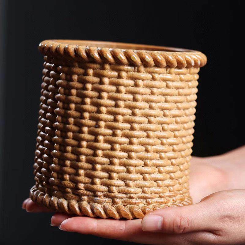 金丝竹木质竹编笔筒古风办公品桌92毛意笔筒收纳桶工创艺摆件,餐饮具,茶具礼盒,淘宝优惠券,粉丝福利购,淘宝优惠卷