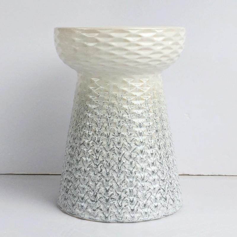 中现代式渐变陶瓷凳子复古圆墩墩CCE花园软鼓凳家居古筝坐装陶艺