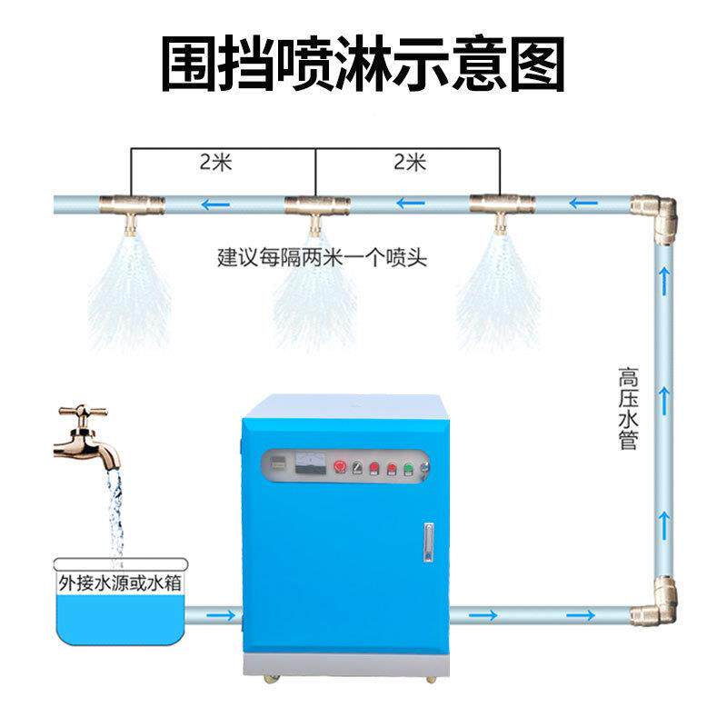 工地围挡统喷淋系全动压除尘068造雾自系统高车间降尘设备造雾机
