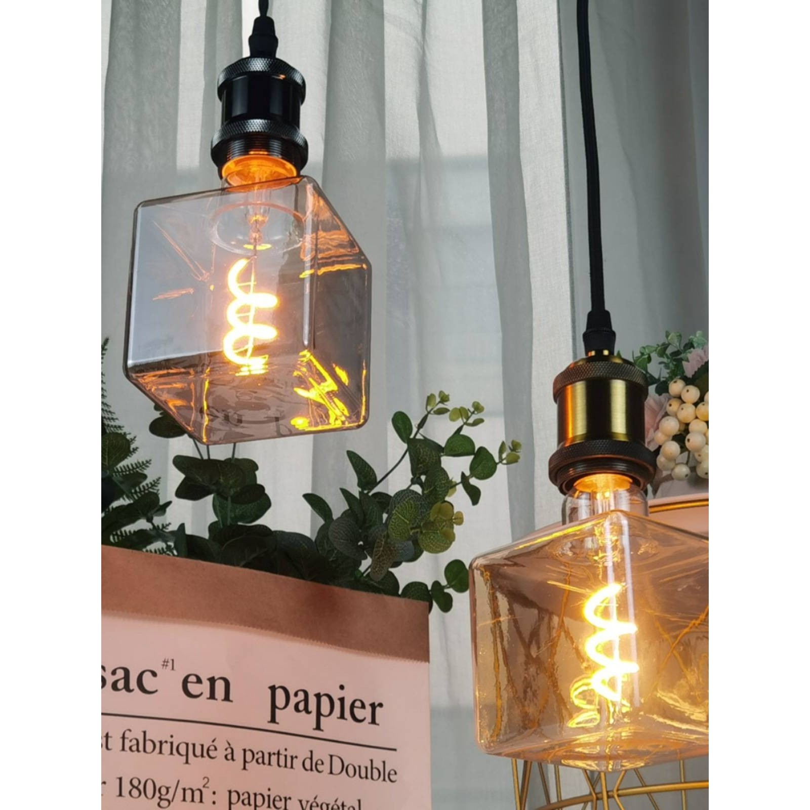 LED冰立方创意灯泡可调光E27螺口暖光室内装饰台灯吊灯异形复古灯