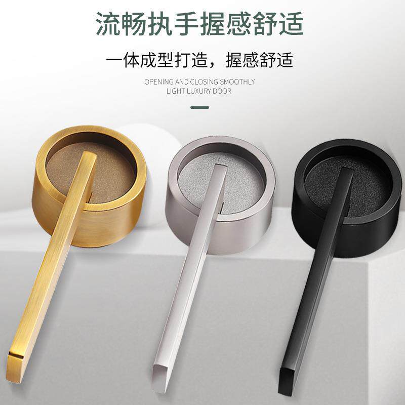 锁卧室静音锁黑色分体门把手BJH磁吸锁门具木房间执手门室内门锁