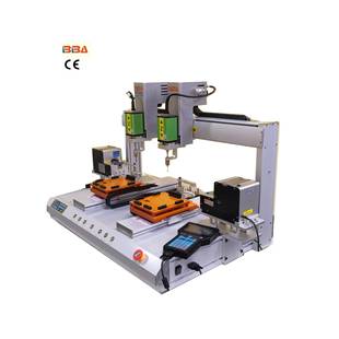 博贝吸附式左右双头双平台交替作业自动拧紧锁M4.8圆头螺丝设备
