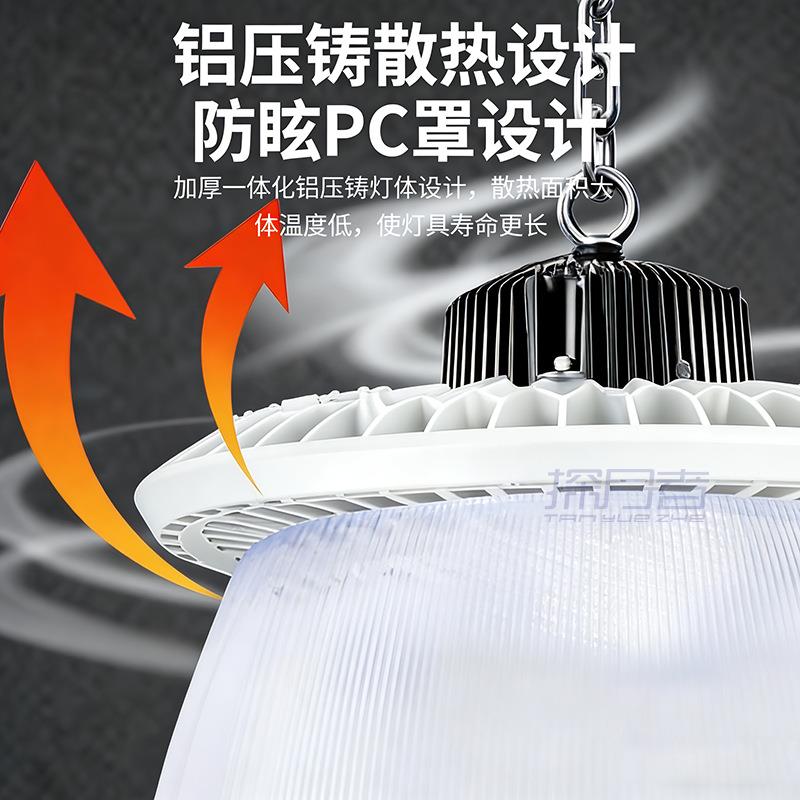 厂ed工矿灯房车间专用照明灯工l厂仓BQK库亮天棚灯超工业鳍片吊灯