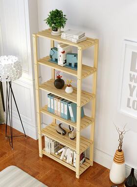 简易实架木置物架落架YSJ-zwj0地松木物书储架木架子层货架木质多