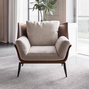 简约代见描述沙发椅轻奢客人位阳台教父椅现意式极简厅卧室休单闲椅子