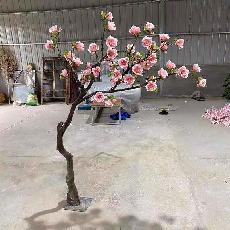 仿真玉兰花树人造树型树酒商场造装饰落地摆件假花艺橱窗装97012