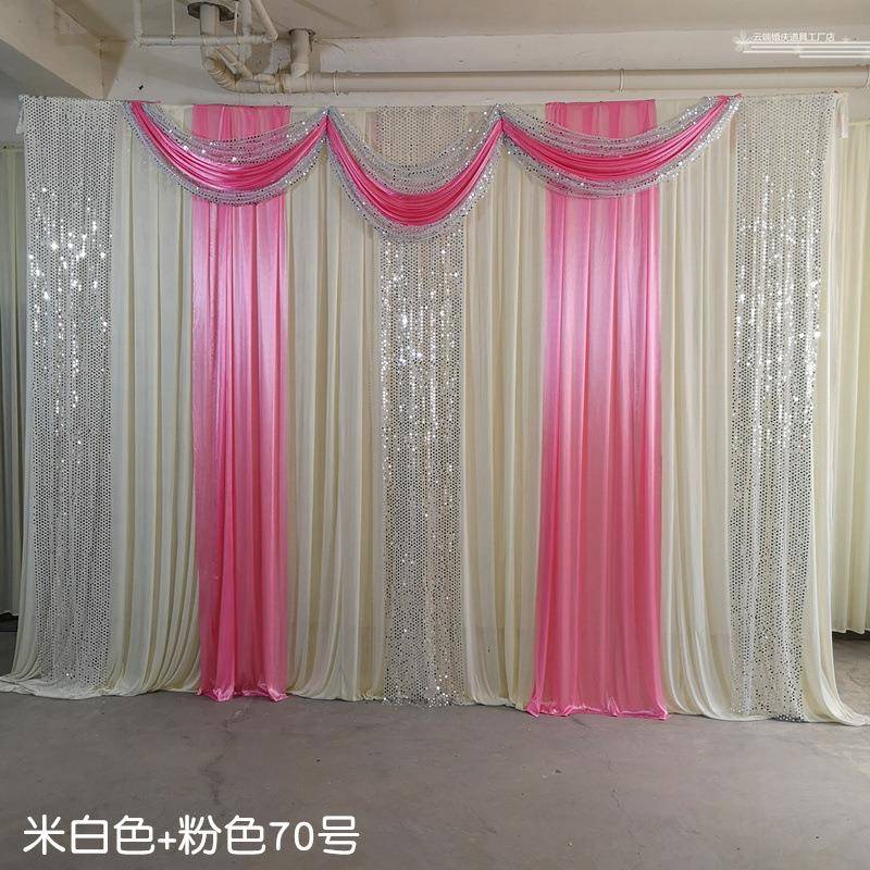 欧式婚礼背景幔道幕造布型具装饰出口演出纱布艺景墙tb-58956帷幔