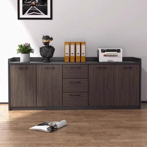 办公茶水柜文件柜木质带锁抽屉资定料落地隔断室KZM边柜公制办柜