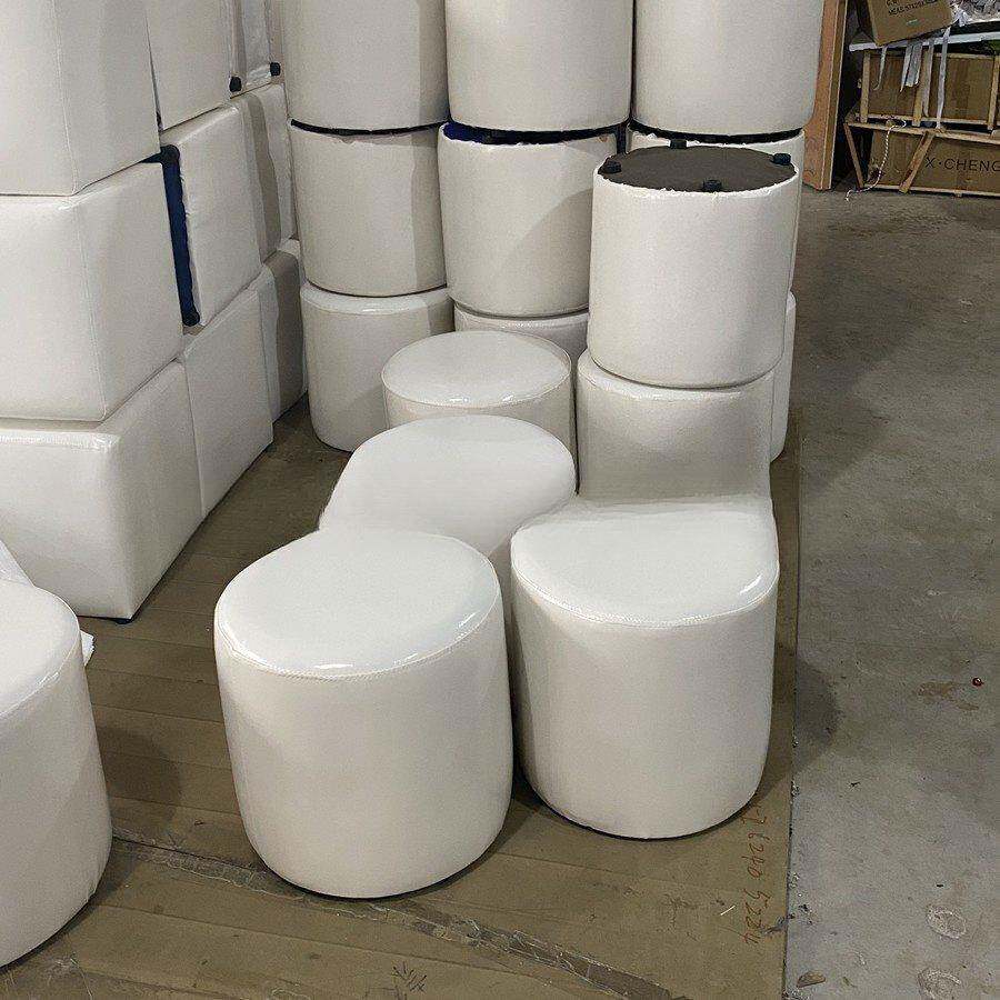 会展活动白色圆凳凳沙发凳婚凳子展土司凳矮凳皮小圆F76TTH5J墩礼