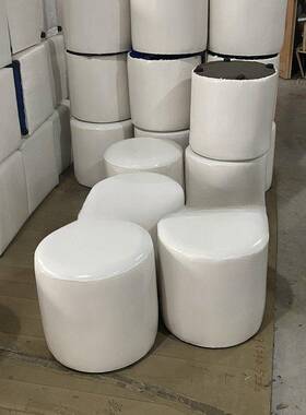 会展活动白色圆凳凳沙发凳婚凳子展土司凳矮凳皮小圆F76TTH5J墩礼