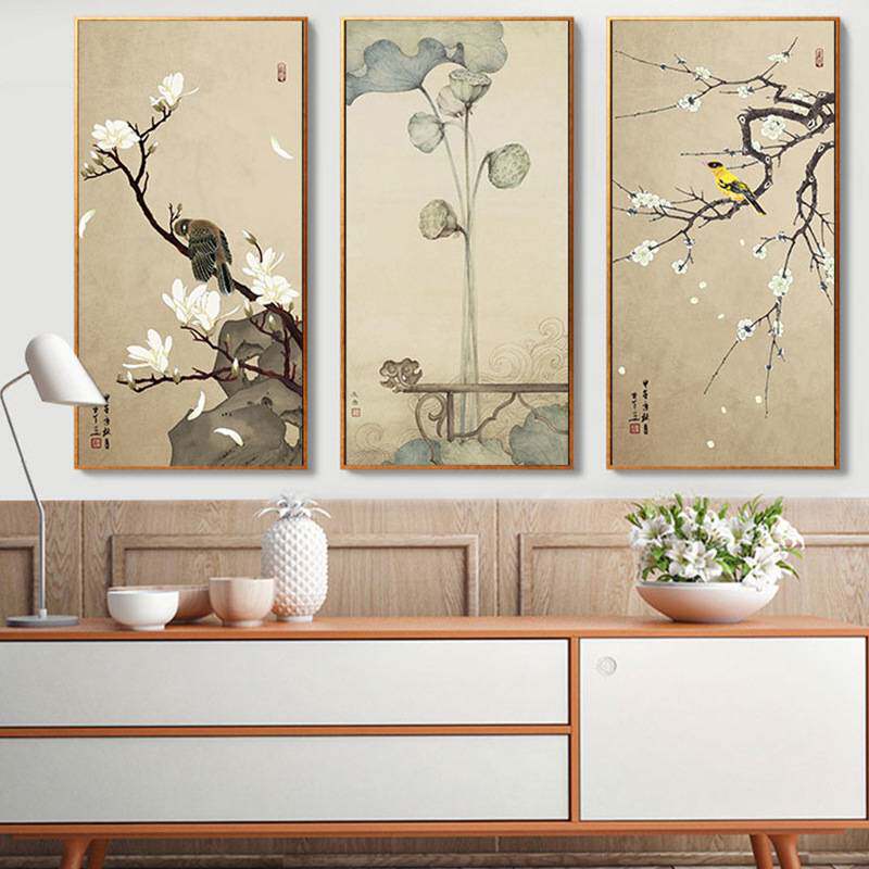 必画 新中式装饰画 中国风客厅挂画沙发背景壁画中式酒店墙壁装饰