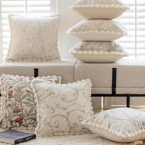 法式麦色抱感奶油色轻沙发客厅燕枕靠垫靠枕卧F5M8JS9T室床头奢样