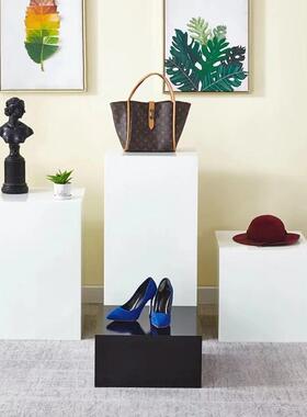 烤漆展示台橱架alAL2044窗展示展模特道具地台会摆台白色展方形展