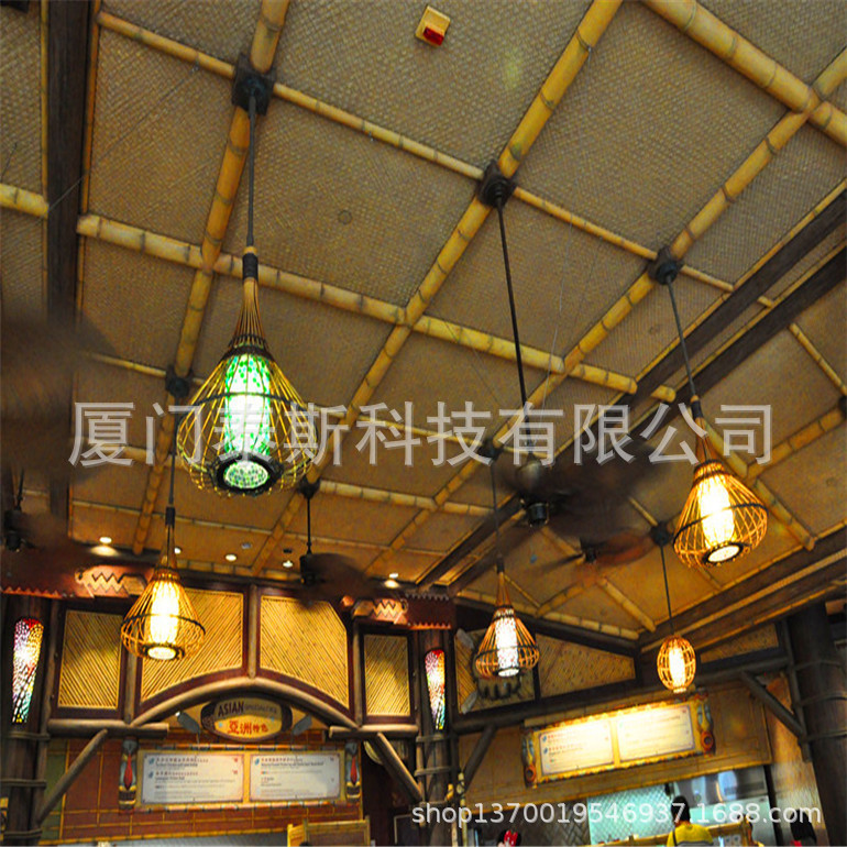 农家乐塑钢吊顶竹编席