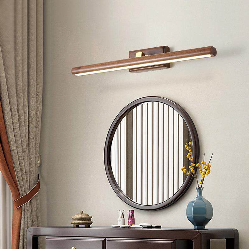 美式实木胡镜前灯卫无品牌/生间浴室镜柜专用壁灯桃d色木简约化妆
