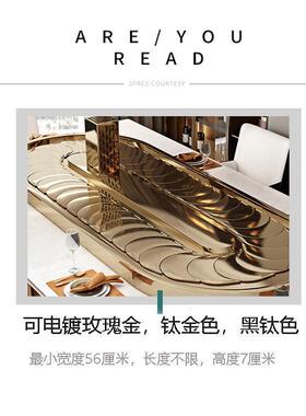 椭圆形电动餐桌转盘旋转送带不锈tlznfgj#钢传传菜盘直播带转电动