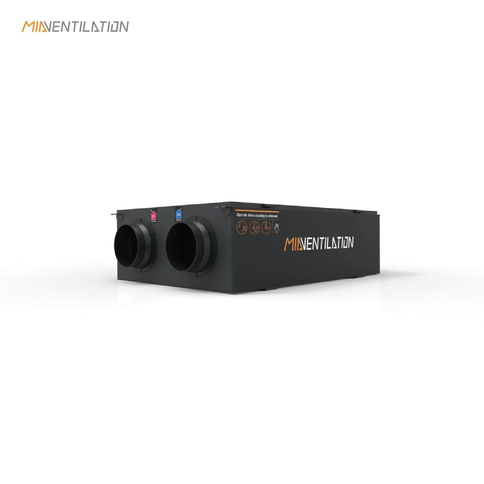 中央新风系统换气机热交换商用大风量除霾净化低噪音800-1500