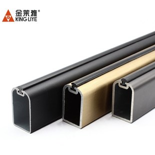 挂衣杆衣柜黑色方形衣杆衣橱挂杆固定法兰座衣通大衣柜衣架杆单杆