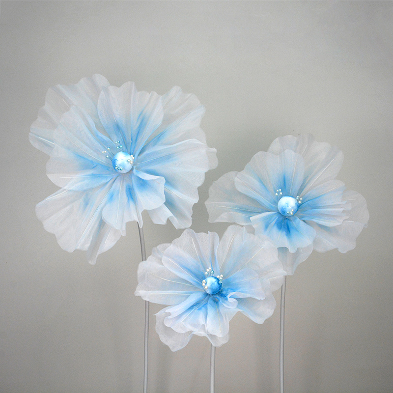 新款路引花真丝纱花EV层纱花背景装饰橱窗美陈布置婚庆道具