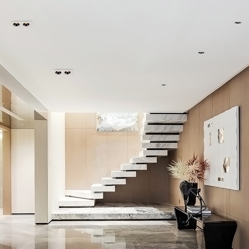 LED头豆胆灯单头三头斗胆COB嵌入式防眩格栅射灯3W5W7WW过道