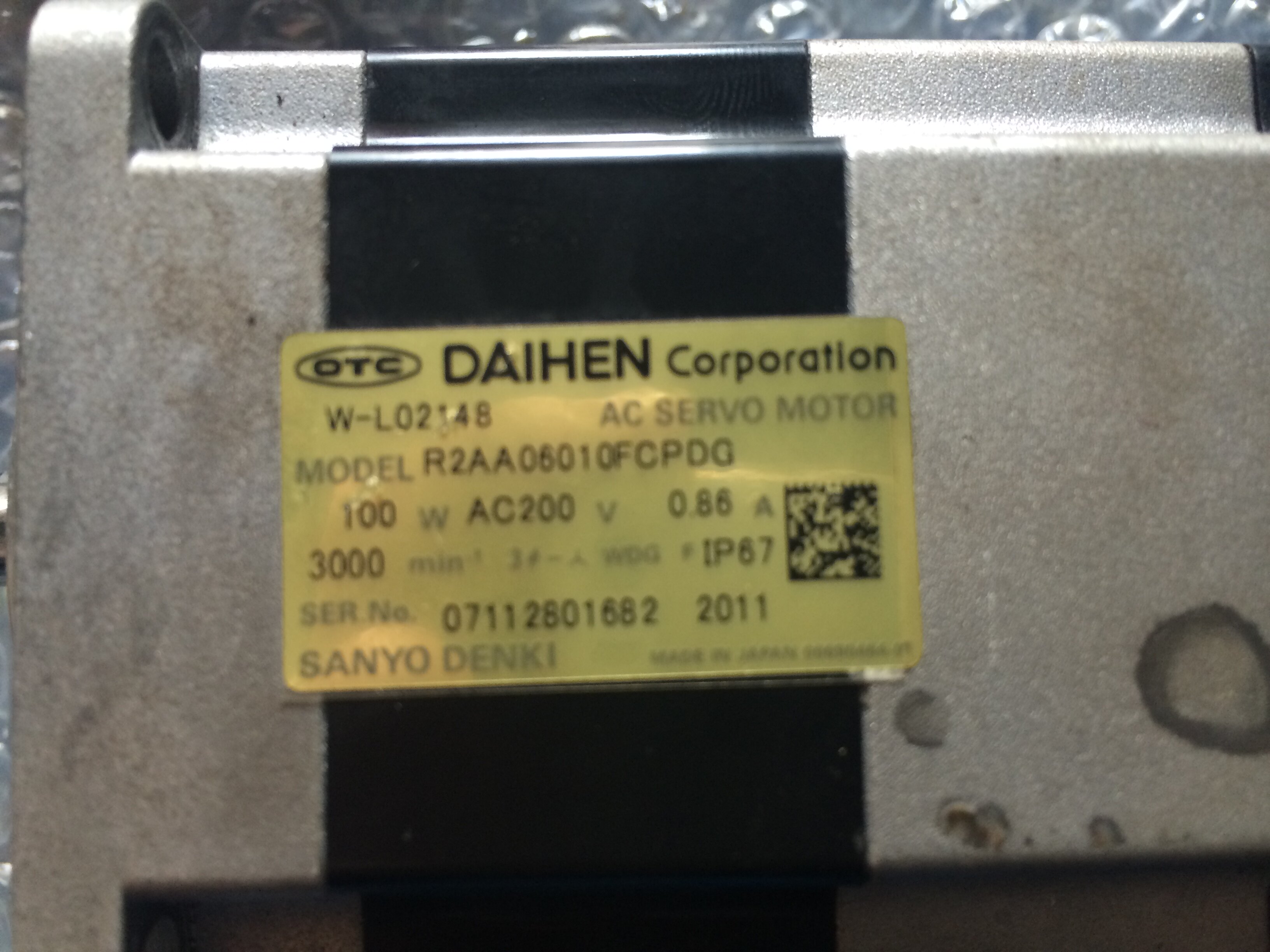 OTC原装机器人第四轴伺服电机 W-L02148  议价