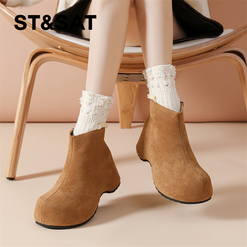 星期六复古厚底雪地靴女2025