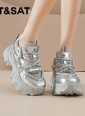 星期六厚底增高7cm学院风老爹鞋2026年春季新款潮流休闲鞋运动鞋