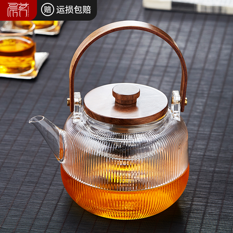煮茶器2024新款围炉玻璃蒸煮茶壶电陶炉养生泡茶壶提梁壶茶具套装