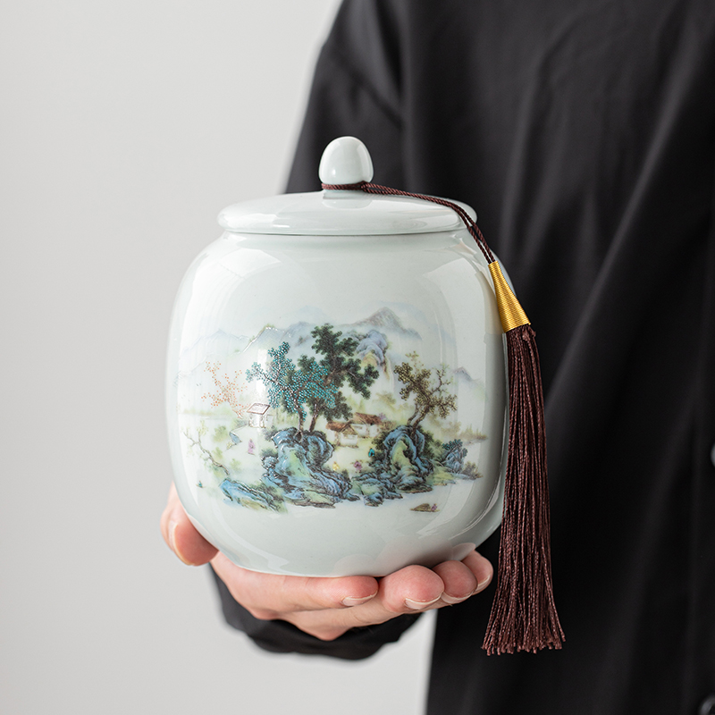 安吉白茶包装盒空礼盒白毫银针普洱绿茶红茶半斤装茶叶罐陶瓷通用