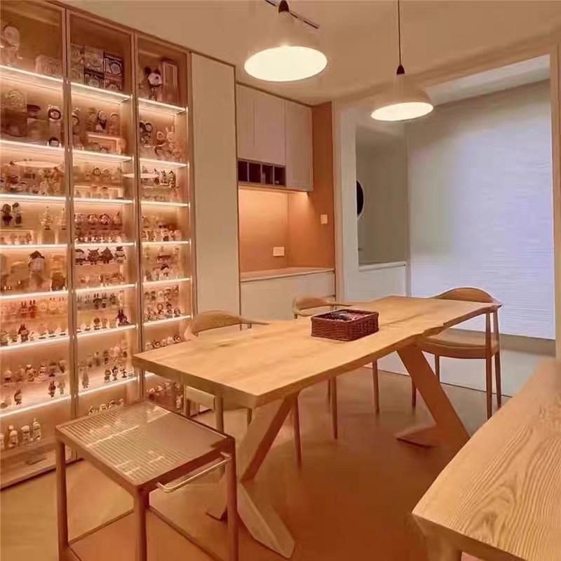 侘寂风实木大板桌茶桌原木茶台家用餐桌简约办公室泡茶桌长桌书桌