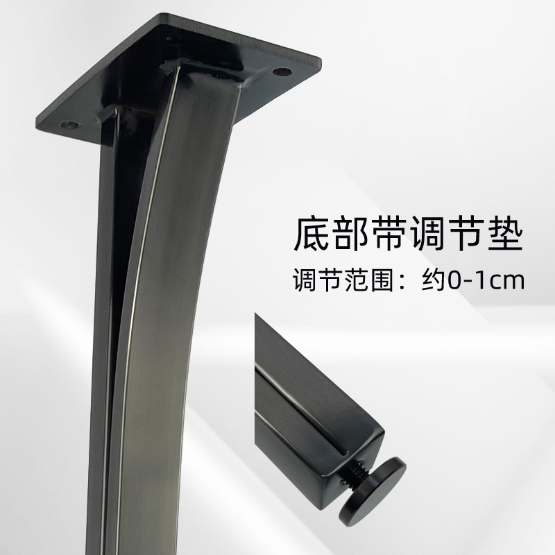 高端浴室柜脚不锈钢黑钛拉丝梳妆台支撑腿桌腿五金配件边柜腿金属